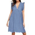 thumbnail image 1 of Ketyyh-chn99 Robes pour Femmes Grande Taille Robe Élégante pour Femme Robe de Fête Robe de Plage Robe Décontractée d'Automne Ample Mini Robe Bleu Ciel,P, 1 of 3