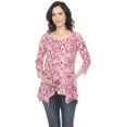 thumbnail image 1 of White Mark Women's Maternity Snake Print Cold Shoulder Tunic, 1 of 6