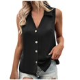 thumbnail image 2 of LSLJS Women's Color Loose Sleeveless Button V-Neck Vest, Womens Camisole Tank Tops, 2 of 9