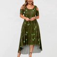 thumbnail image 2 of JULMCOMO Robes Grande Taille pour Femmes 5x Robe d'Été à Épaules Dénudées pour Invitée de Mariage Tendance à Imprimé Floral à Manches Courtes Col Ras du Cou Longue Robe Violet 5TG, 2 of 6
