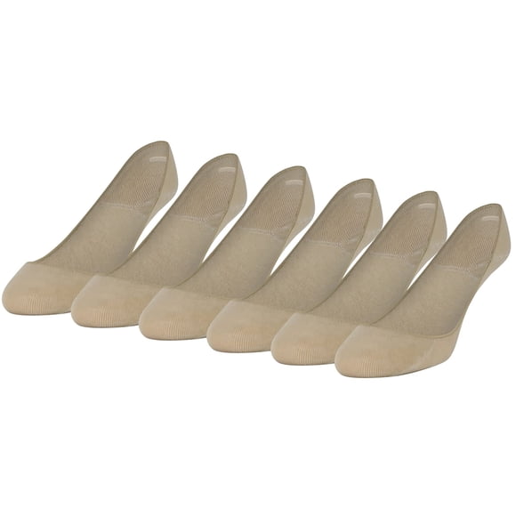 Peds Chaussettes Invisibles Rembourrées Super Basses pour Femmes, 6 Paires, Nude, Pointure : 8-12