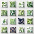 thumbnail image 1 of Housse de Coussin Feuilles de Monstera Fraîches Feuilles Tropicales Décorative en Coton Lin Toile de Jute Carrée Housse de Coussin Extérieure, 1 of 7