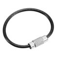 thumbnail image 1 of Unique Bargains 90mm Length PVC Coated Stainless Steel Keyring Loop Cable Black 4 Count, 1 of 6
