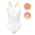 thumbnail image 1 of Varsbaby Women's Mesh Bodysuit Teddy Lingerie See Through Mesh Jumpsuit with Nipple Cover, 1 of 3