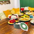 thumbnail image 3 of 1Pc Ceramic Lunch Box with Lid for Meal Storage 13x13cm Green Microwavable Refrigeratable, 3 of 9