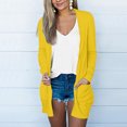 thumbnail image 2 of AherBiu Womens Cardigan Tops Long Sleeve Open Front Mid-Long Outwear with Pockets Spring Clothes, 2 of 5