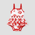 thumbnail image 4 of PatPat Family Matching Solid Color Raglan-Sleeve Tee and Red Lip Print Bodycon Drawstring Mesh Strap Dress Sets, 4 of 6