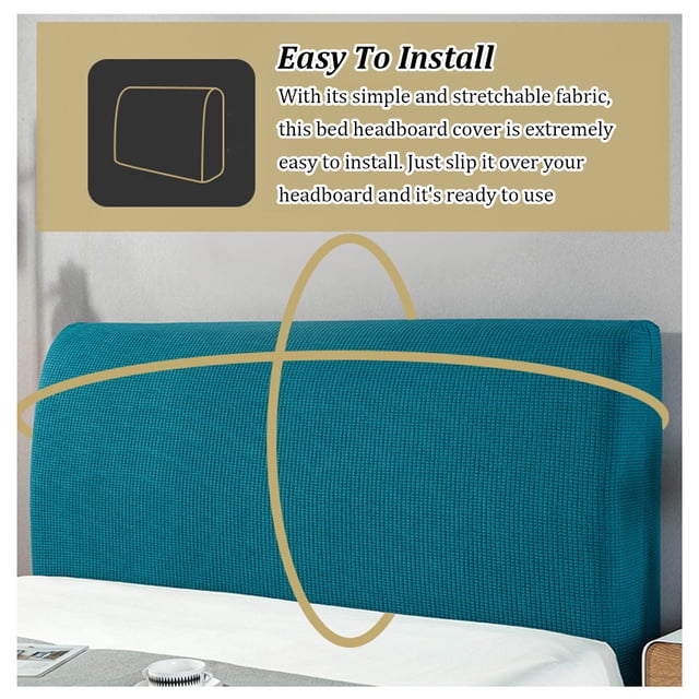 VONKY Bed Headboard With Easy Care Elastic Protection Cover Protective And Bedroom Lanluo gray
