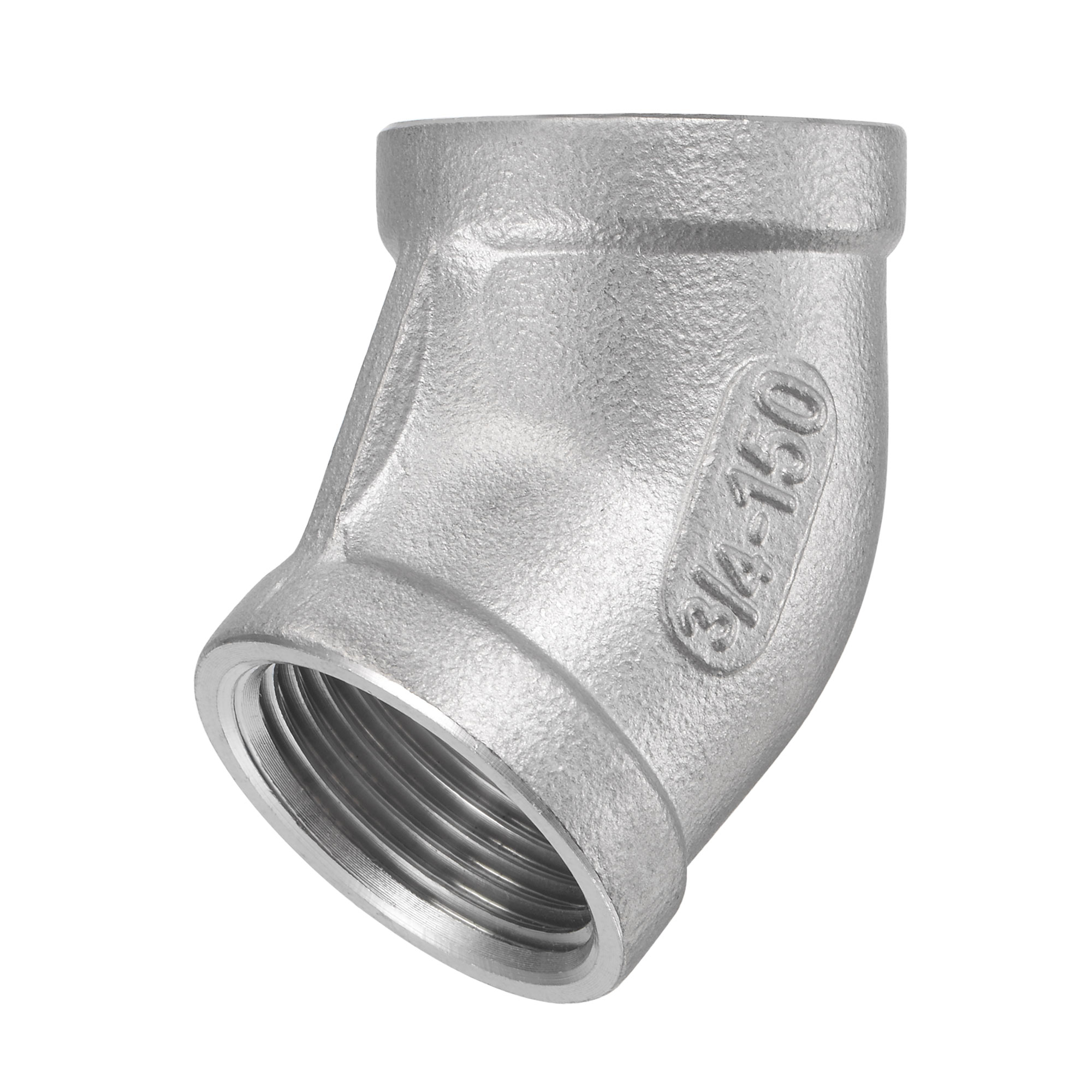 Unique Bargains 3/4 NPT Female Thread 45 Degree Elbow Pipe Fitting 304 Stainless Steel