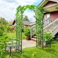 thumbnail image 2 of Outsunny 6.8ft Decorative Metal Garden Arch with 2 Planter Boxes Outdoor, 2 of 10