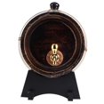 thumbnail image 1 of Baril de Brandy Rayé Noir, Baril de Vin en Chêne 3L, Boissons Durables pour Vin Rouge, 1 of 7