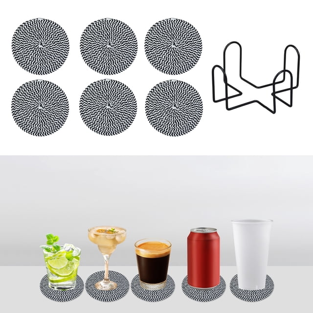 Tranfacy Home and Kitchen,Hot Pads for Kitchen,Woven Round Non Slip Non Scald Yarn Placemats Thermal Insulation Durables Table Insulation Coasterss Coasterss 6pcs with Storage Holders