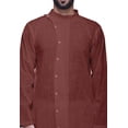 thumbnail image 2 of Atasi Kurta Long Uni pour Hommes Col Mandarin Chemise Habillée Décontractée pour Fête, 2 of 5