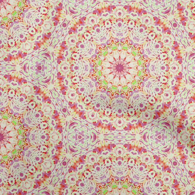 oneOone Velvet Magenta Fabric Mandala Sewing Craft Projects Fabric Prints By Yard 58 Inch Wide