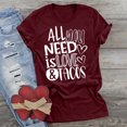 thumbnail image 2 of RKSTN Hauts pour Femmes Saint-Valentin Cœur d'Amour Lettres Imprimées Mode Blouse Confortable Hauts Tempérament Couleur Unie Col Rond Manches Courtes Hauts, 2 of 5