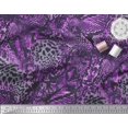 thumbnail image 2 of Soimoi Purple polyester Crepe Fabric Fish & Leopard Animal Skin Print Fabric by Yard 42 Inch Wide, 2 of 3