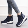 thumbnail image 4 of CEHVOM Bottines Courtes à Plateforme Décontractées à Talons Compensés Zippées pour Femmes Grande Taille, 4 of 8