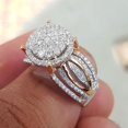 thumbnail image 1 of 925 Sterling Silver Two Tone Diamond Engagement Wedding Band Ring, 1 of 2