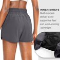 thumbnail image 3 of Shorts de Course pour Femmes avec Poches Zippées, Taille Haute, Shorts d'Entraînement Athlétiques pour le Gym, Shorts de Tennis, Shorts de Course, 3 of 7