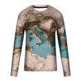 thumbnail image 4 of TIMIFIS T-Shirt pour Homme Classique Incontournable Chemises pour Hommes Hauts Décontractés Col Rond Chandail à Enfiler Manches Longues T-Shirt Hauts Été Vêtements Confortables Vintage T-Shirt à Imprimé Graphique - Kaki Automne P, 4 of 5