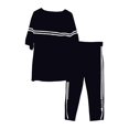 thumbnail image 2 of jinwen Femmes 2 Pièce Tenue Vêtements Col Rond Pull-Over avec Pantalon de Survêtement Manches Courtes, 2 of 8