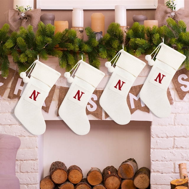 Knitted Hosiery Wool Hosiery Embroidered Letter Children's Candy Gift Bag Christmas Stocking Gift Bag