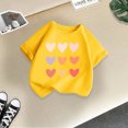 thumbnail image 3 of B91xZ Girls T-Shirt 2024 Short Sleeve Ruffle Solid Color Polo Shirt,Yellow 3-4 Years, 3 of 4