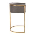 thumbnail image 3 of Kanye Velvet Stool in Dark Grey PU, 3 of 5