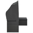 thumbnail image 2 of vidaXL 3-Seater Garden Sofa with Roof and Footstool Black Poly Rattan, 2 of 5