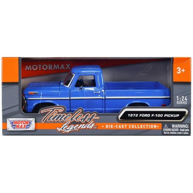Motormax 79384BL 1972 Ford F-100 Camionnette Série Légendes Intemporelles Échelle 1-24 Voiture Miniature Moulée sous Pression, Bleu