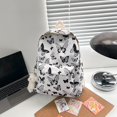 thumbnail image 4 of Fashion Backpack Butterfly Print Oxford Student Rucksacks for Travel (Black), 4 of 10