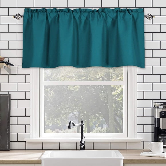 Leutsin Kitchen/Bathroom Swag Valance Curtain,57×18" Valance Curtain for Kitchen Window,Valance Curtains Blackout Rod Pocket Window Curtain Valances for Kitchen