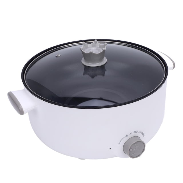 Hot Pot Electric with Steamer, 1000W Electric Pot with Steaming Basket Multifunctional Non Stick Electric Skillet Electric Cooker with Power Control for Cooking Stewing Steaming