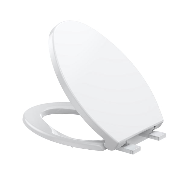 Toilet Seat Elongated 19" - Soft Close Quick Release, White Top-Mount for Standard American Toilets