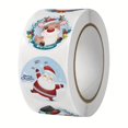 thumbnail image 2 of 500-Count Christmas Holiday Themed Self-Adhesive Gift Seal Labels, Round Paper Seals with Matte Finish, Assorted Cartoon Designs for Packaging Decoration and Rewards, 2 of 6