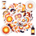 thumbnail image 1 of Fiery Stickers Sun Galaxy Stickers Energy Stickers Light Fire Stickers for Notebooks Laptops Guitar, 1 of 5