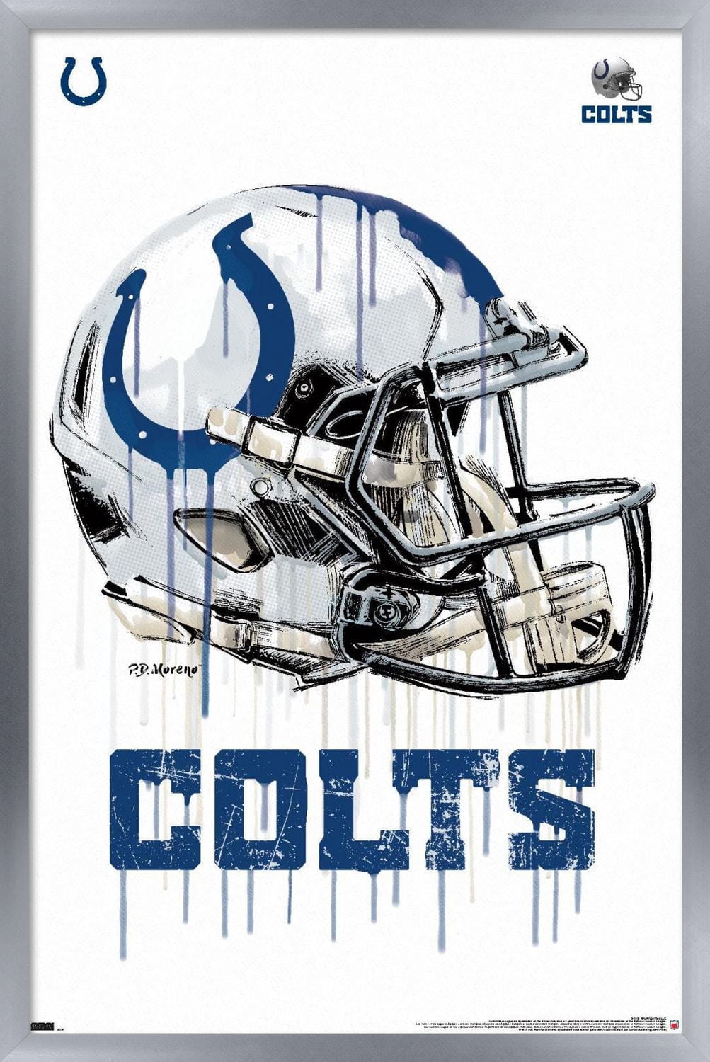 NFL Indianapolis Colts - Drip Helmet 20 Wall Poster, 22.375" x 34"