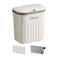 thumbnail image 1 of Hanging Waste Bin Kitchen Compost Bin with Sliding Lid Mountable Indoor Compost White 12L, 1 of 9