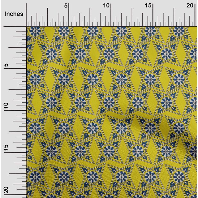 oneOone Silk Tabby Fabric Floral Block Fabric Prints By Yard 42 Inch Wide