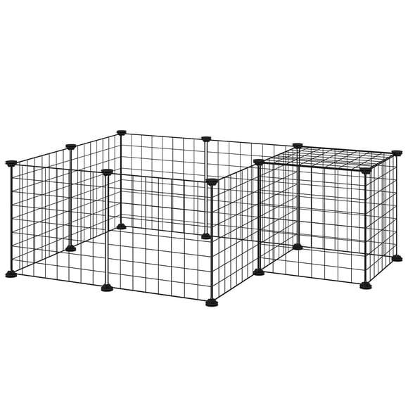 CoSoTower Pet Playpen, DIY Cage House for Small Animals, Guinea Pigs, Hedgehogs, Black