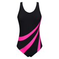 thumbnail image 4 of VBTAPA Women Racerback One Piece Swimsuit Slimming Athletic Training Bathing Suit Full Coverage Color Block Modest Swimwear on Clearance Black M, 4 of 6