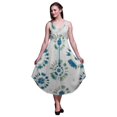 thumbnail image 1 of Bimba Robe Midi Imprimée Teinture sur Nœuds pour Femmes Été Col en V Tenue de Vacances-Petite, 1 of 1