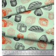thumbnail image 3 of Soimoi Velvet Fabric Grains & Fish Food Print Fabric by The Yard 58 Inch Wide, 3 of 3