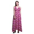 thumbnail image 1 of Bimba Robe de Plage Bohème Sans Manches Longue Maxi à Bretelles Imprimée Florale pour Femmes - Très Grand, 1 of 5