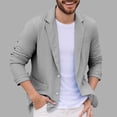 thumbnail image 1 of Veste de Complet Décontractée pour Homme avec Col à Revers, Manches Longues, Imitation Lin, Détails de Poches, 1 of 7
