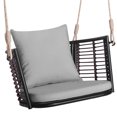 thumbnail image 1 of Costway Patio Hanging Rattan Basket Chair Swing Hammock Chair with Seat Cushion Grey, 1 of 10