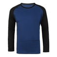 thumbnail image 3 of vdgthytj T-Shirts pour Hommes Tendance à Blocs de Couleur Col Rond Manches Longues Chandail T-Shirts Vintage Slim Basiques Raglan Tops, 3 of 5