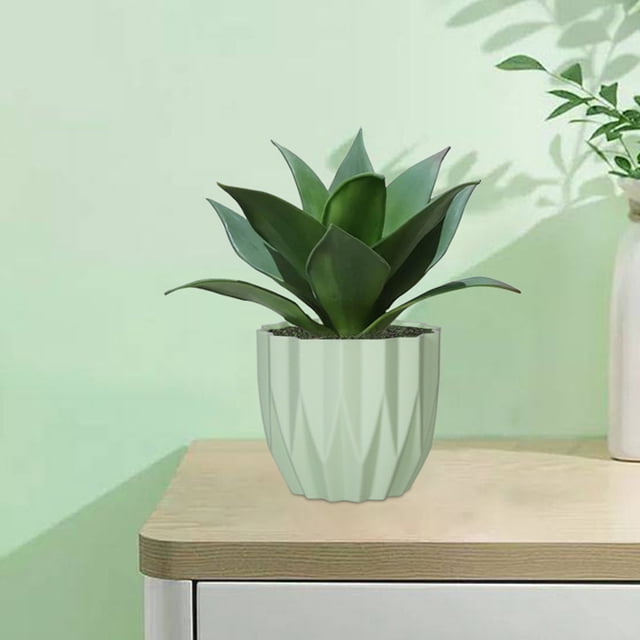 RuiJiao Clearance Round Planter Pot Vintage-Style White Flower Pots Indoor Textured Cylindrical Succulent Containers