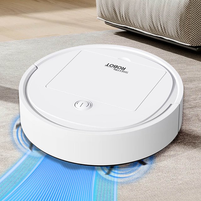 Zenithome Intelligent Auto Vacuum Robot Compact Lightweight Nimble Black Usb Charged For Living Room Bedroom Sofa