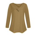 thumbnail image 4 of Timegard Womens Tops V-Neck Ruched Button Long Sleeve Solid Color Comfy Tee Dressy Casual Tunic Top, 4 of 4